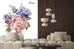 Naklejka: Bukiet róż, akwarela, mogą być używane jako karty okolicznościowe,