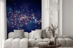 Naklejka: Błyszczące gwiazdy na tle bokeh