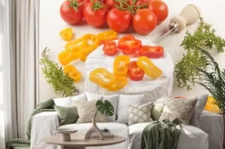 Naklejka: Camembert z papryką, pomidorem i tymiankiem