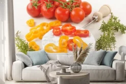 Naklejka: Camembert z papryką, pomidorem i tymiankiem