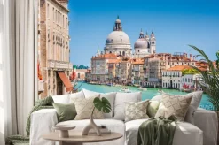 Naklejka: Canal grande z bazyliki santa maria della salute, wenecja, włochy