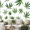 Naklejka: Cannabis leaves of different sizes are isolated on a white background.