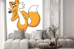 Naklejka: Cartoon fox patrząc zamyślony