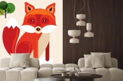 Naklejka: Cartoon ilustracji z cute lisa