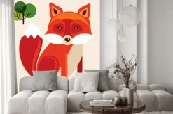 Naklejka: Cartoon ilustracji z cute lisa