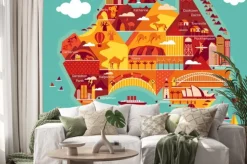 Naklejka: Cartoon map of australia