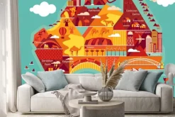 Naklejka: Cartoon map of australia