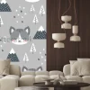 Naklejka: Cat seamless pattern background, scandinavian happy cute kitty