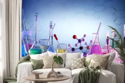 Naklejka: Chemiczne naczynia w laboratoryjnym