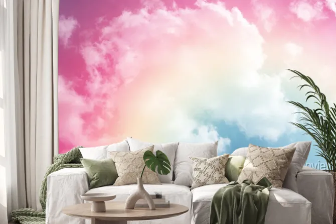 Naklejka: Chmura w kolorach tęczy