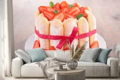 Naklejka: Ciasto truskawkowe charlotte