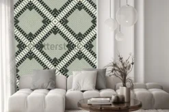 Naklejka: Ciemne linie i wielokąty geometryczne tło wzór ilustracja