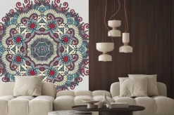 Naklejka: Circle lace ornament, round ornamental geometric doily pattern