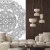 Naklejka: Circle ornament, black and white ornamental round lace
