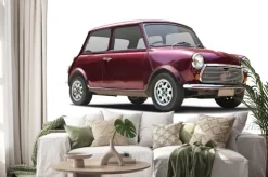 Naklejka: Classic sport hatchback car isolated on white