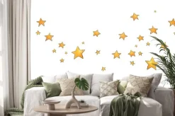 Naklejka: Collection of stars style sketch cartoon watercolor.