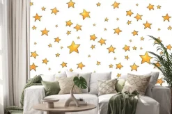 Naklejka: Collection of stars style sketch cartoon watercolor.