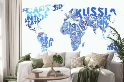 Naklejka: Color political map of the world consisting of country names,