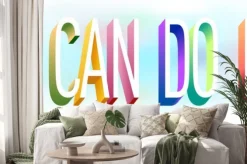 Naklejka: Colorful illustration of "i can do it" text