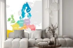 Naklejka: Colorful vector map of eu, european union, member states