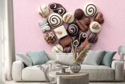 Naklejka: Cukierki czekoladowe serca