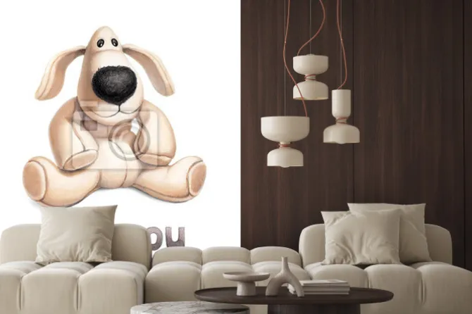 Naklejka: Cute ilustracji zabawki psa. idealne na kartkę z życzeniami