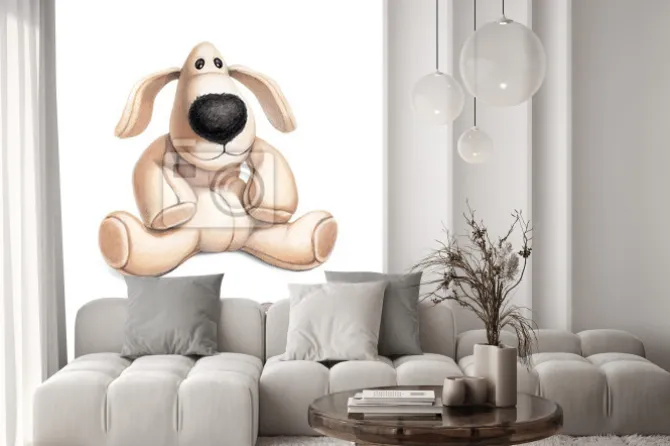 Naklejka: Cute ilustracji zabawki psa. idealne na kartkę z życzeniami