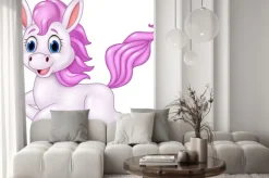 Naklejka: Cute pony konia z systemem odizolowane na białym tle