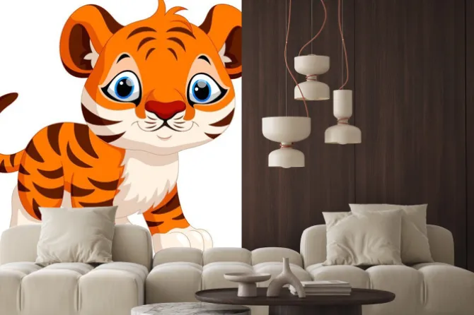 Naklejka: Cute tygrys cartoon