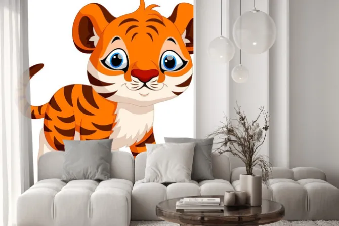 Naklejka: Cute tygrys cartoon