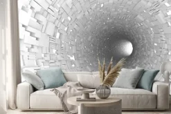 Naklejka: Cyfrowe ilustracji 3d. streszczenie tunelu wnętrze