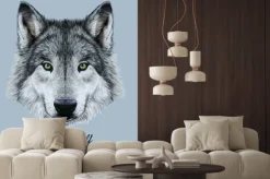 Naklejka: Cyfrowe ilustracji wektorowych portret wolf.