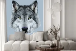 Naklejka: Cyfrowe ilustracji wektorowych portret wolf.