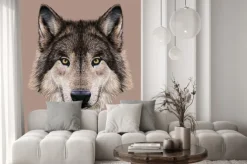 Naklejka: Cyfrowe ilustracji wektorowych portret wolf.