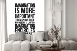 Naklejka: Cytat einsteina w czarnej typografii