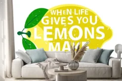 Naklejka: Cytryna z motywującym napisem