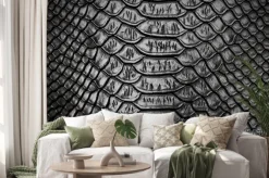 Naklejka: Czarna skóra węża wzór tekstury