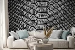 Naklejka: Czarna skóra węża wzór tekstury