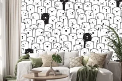 Naklejka: Czarne i białe niedźwiadki