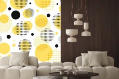 Naklejka: Czarne i żółte kropki i kreski