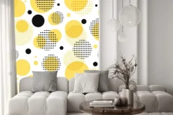 Naklejka: Czarne i żółte kropki i kreski