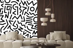 Naklejka: Czarno białe esy floresy