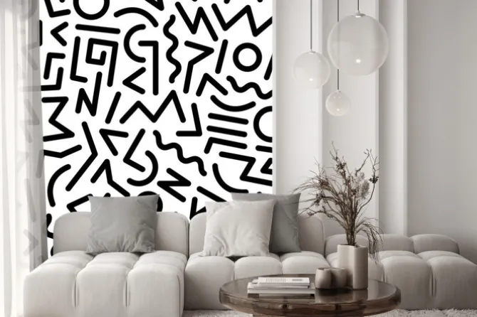 Naklejka: Czarno białe esy floresy