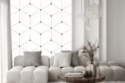 Naklejka: Czarno białe sześciokąty w 3d