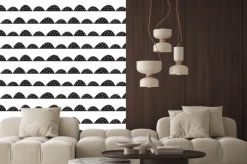 Naklejka: Czarno biały deseń w pagórki