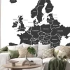 Naklejka: Czarno-biała mapa europy