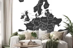 Naklejka: Czarno-biała mapa europy