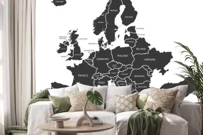 Naklejka: Czarno-biała mapa europy