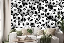 Naklejka: Czarno-białe piłki nożne