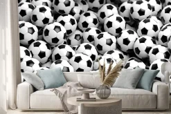 Naklejka: Czarno-białe piłki nożne